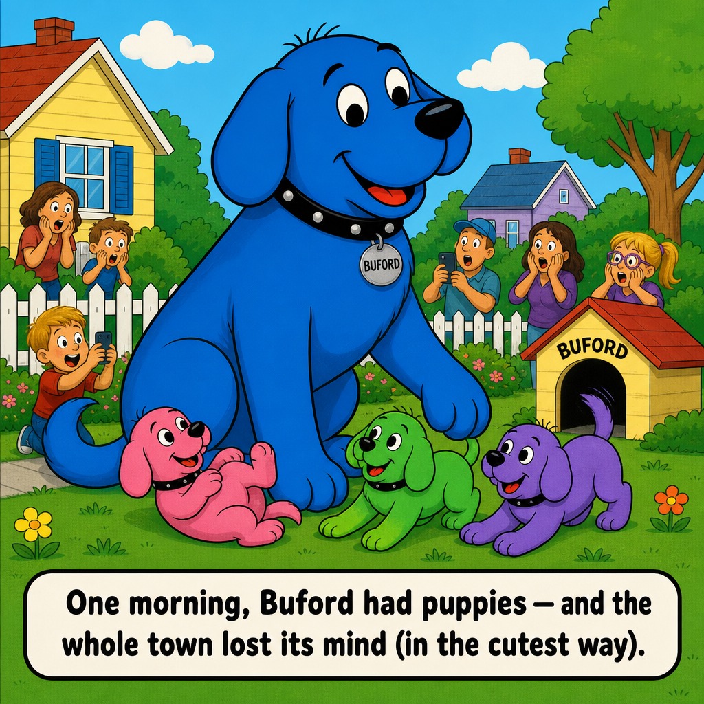 Sample page from Buford Has Puppies