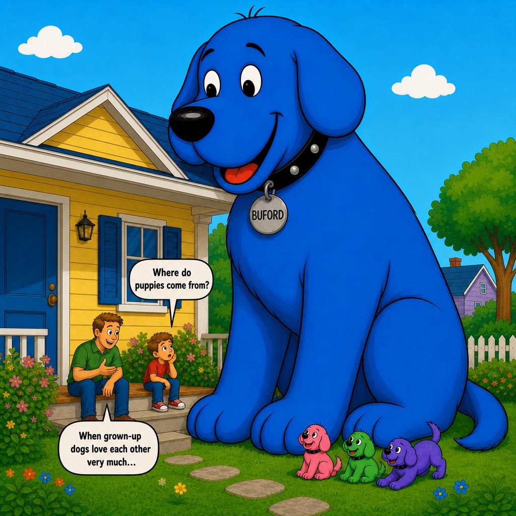 Sample page from Buford Has Puppies