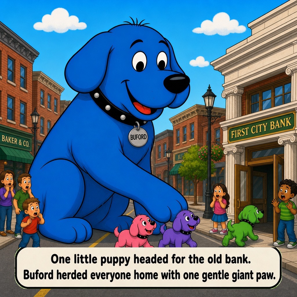 Sample page from Buford Has Puppies