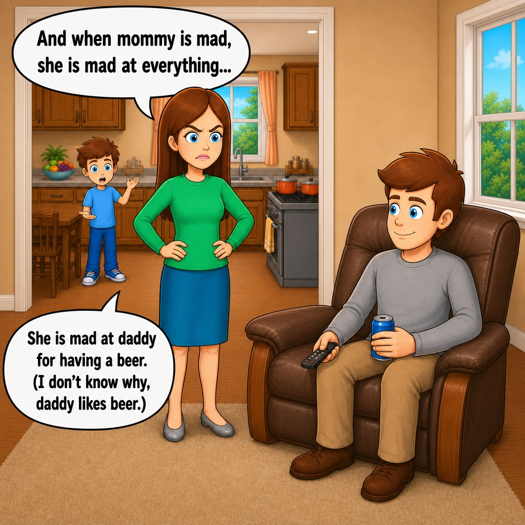 Sample page from Why Is Mommy Mad?